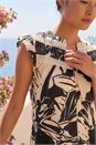 Black Petite Lace Linen Blend Dress, Image 4 of 4