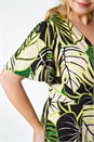 Lime Curve Tropical Leaf Stretch Wrap Dress, Image 5 of 5