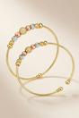 Gold Colourful Beaded Adjustable Cuff Bracelet, Image 1 of 2