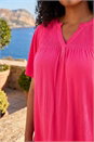 Pink Curve Shirred Yoke Top, Image 4 of 4