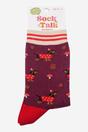 Burgundy Sausage Dogs Toadstools Bamboo Socks, Image 4 of 4