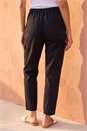 Black Casual Elastic Waist Cargo Stretch Trousers, Image 3 of 4