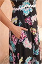 Black Feather Print Ric Rac Maxi Dress, Image 4 of 4