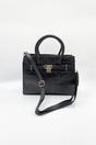 Black Crocodile-Print Handbag, Image 2 of 5