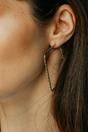 Silver Hammered Square Threader Hoop Earrings, Image 1 of 2