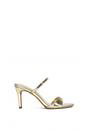 Gold 'Kay' Slip On Stiletto Heel Mules With Open Toe, Image 1 of 6