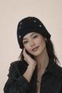Black Beanie with Multicolour Buttons, Image 1 of 3