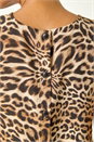 Natural Animal Print Buttoned Back Vest Top, Image 5 of 5
