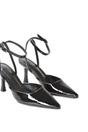 Black 'Tori' Pointed Toe Stiletto Heels With Ankle Strap, Image 6 of 6