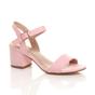 Light Pink AJVANI Light Pink Mid Block Heel Strappy Sandals, Image 1 of 5