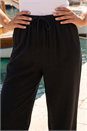 Black Petite Linen Blend Wide Leg Trouser, Image 4 of 4