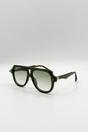 Green SVNX Green Bold Navigator Sunglasses in Green, Image 4 of 6