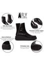 Black Womens Leather Platform Boots-TARP553FLY, Image 3 of 5