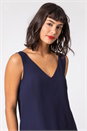 Navy  V-Neck Sleeveless Vest Top, Image 4 of 4