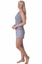 Grey Camille Lingerie Grey 100% Cotton Plain Sleeveless Top Pyjama, Image 2 of 5