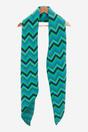 Green Zig Zag Stripe Winter Scarf, Image 2 of 5