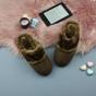Brown AJVANI Brown Faux Fur Lined Slip On Memory Foam Mules Slippers, Image 3 of 5