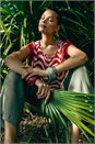 Red Wave Print Shell Top, Image 6 of 7