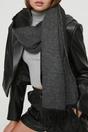 Dark Grey Raw Edge Woven Tassel Oversized Winter Scarf, Image 2 of 3