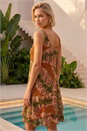 Amber Leaf Print Double Layer Dress, Image 3 of 4