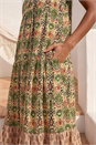 KHAKI Border Print Midi Smock Dress, Image 4 of 4