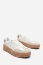 White 'Yulia' Low Wedge Lace up trainer, Image 4 of 8