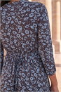 Blue Floral Print Frill Dress, Image 4 of 4