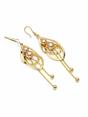 Gold Pearl Cage Tassel Drop Earrings, Image 2 of 3
