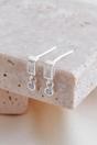 Silver Sterling Silver CZ Rectangle Studs, Image 2 of 3