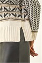 Beige Jacquard Stitch Knit Jumper, Image 5 of 5