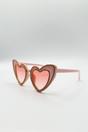 Pink Heart Shape Sunglasses In Pink, Image 3 of 4