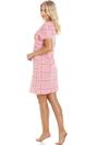 Pink Checkered Print Cotton Nightshirt, Image 4 of 5