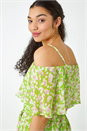 Lime Dusk Spot Print Chiffon Overlay Maxi Dress, Image 5 of 5