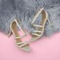 Natural AJVANI Natural High Heel Crossed Straps Buckle Sandals, Image 4 of 6