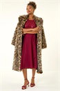 Bordeaux Sequin Bodice Betlted Chiffon Dress, Image 6 of 6