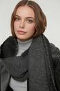 Dark Grey Soft Woven Winter Scarf with Textured Finish, Image 3 of 3