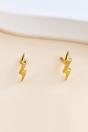 Gold Mia Gioielli Gold Sterling Silver Lightning Bolt Stud Earrings, Image 2 of 2