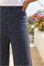 Black Curve Abstract Spot Print Palazzo Trouser, Image 4 of 4