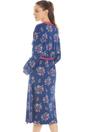 Red Floral Print Spandex Knee Length Wrap, Image 3 of 5