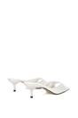 White XY LONDON White 'Jane' Square Toe Kitten Heel Slip On Heeled Sandal Mules, Image 4 of 6