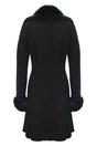 Black Toscana Collar Merino Shearling Coat, Image 3 of 4