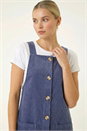 Indigo Corduroy Pinafore Midi Dress, Image 5 of 6