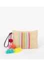 Pink Pia Rossini Pink Rainbow - Straw Clutch Bag, Image 1 of 1