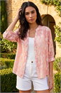 Light Pink Floral Print V-Neck Button Blouse, Image 2 of 4