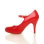 Red AJVANI Red High Heel Mary Jane CourtShoes, Image 3 of 5