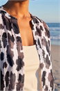 Chocolate Animal Print Longline Blouse, Image 4 of 4