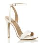 White AJVANI White High Heel Ankle Strap Barely There Sandals, Image 1 of 6