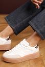 White 'Yulia' Low Wedge Lace up trainer, Image 8 of 8