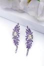 Purple Dazzling Dainty Drop Earrings, Image 2 of 4