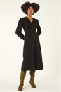 Black Corduroy Button Down Midi Dress, Image 2 of 5